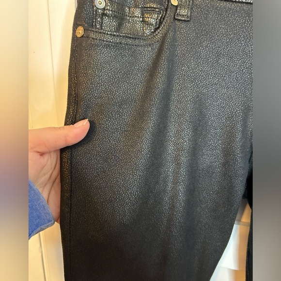 7 FOR ALL MANKIND BLACK COATED ANKLE PANTS - Picture 5 of 5